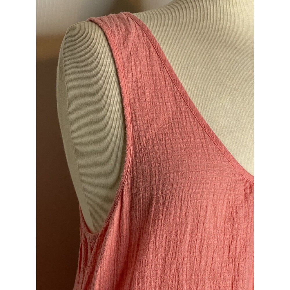 J. Crew Womens Size M Peach Tank Top Waffle Weave Cotton Casual Tassel Open Back - Picture 5 of 10